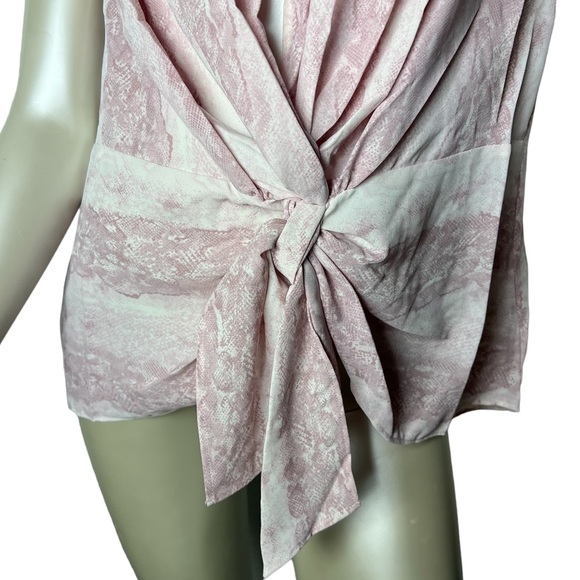 Current Air brand Mauve Sleeveless Tie Bow Snakeskin design Top - Picture 4 of 11